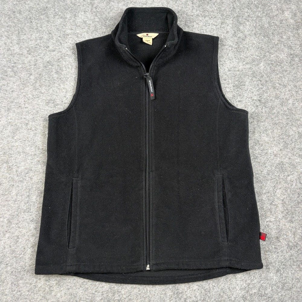 Woolrich Fleece Vest Womens M Black Full Zip Sleeveless Jacket Outdoors Gorpcore